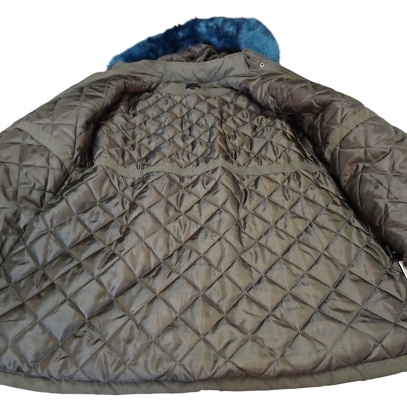 Lane Bryant Coat Women's Green Faux Fur Trimmed Parka Coat Size 18/20 - Picture 9 of 11